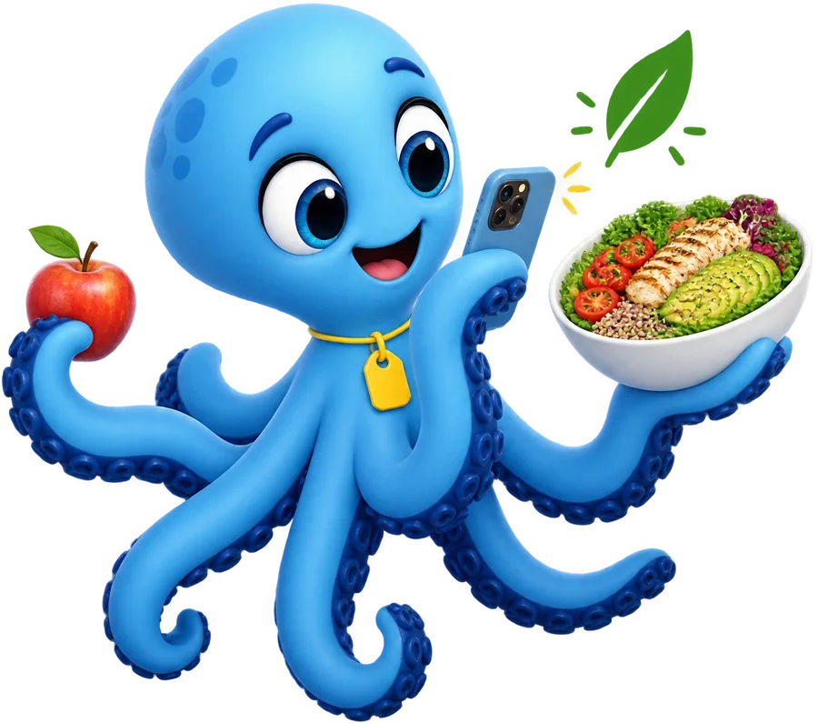 Polvo mascote do Gruppa Nutri